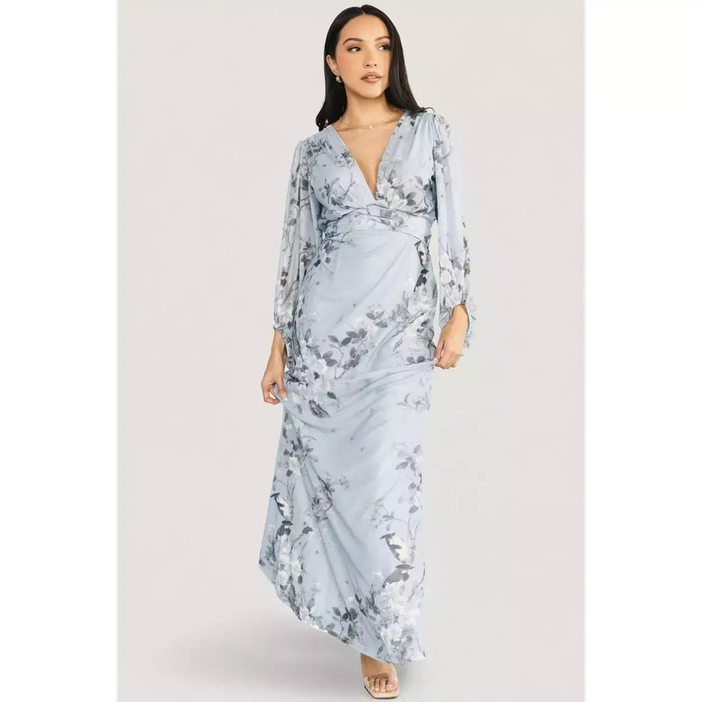 Baltic Born Beckham Maxi Dress | Light Blue Floral Size LL